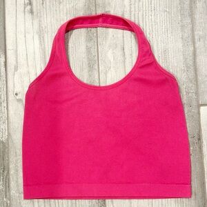 FCT Women's Stretchy Pink Halter Tank Top Size Large